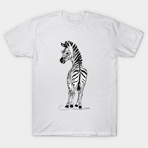 Baby Zebra T-Shirt by Simoes Artistry